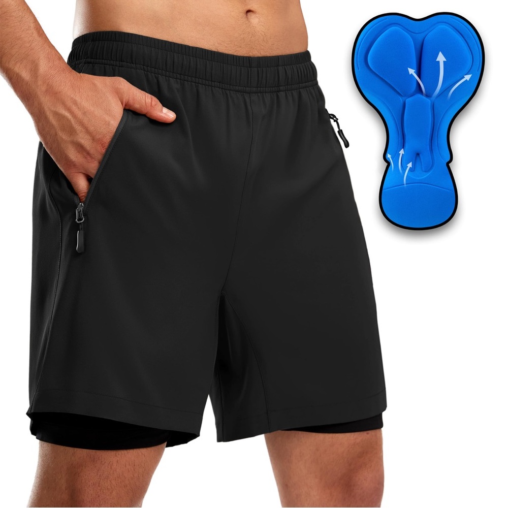 Bikewa Mountain Bike Riding Shorts Men’s Size XXL Black 3D Padding Loose Fit